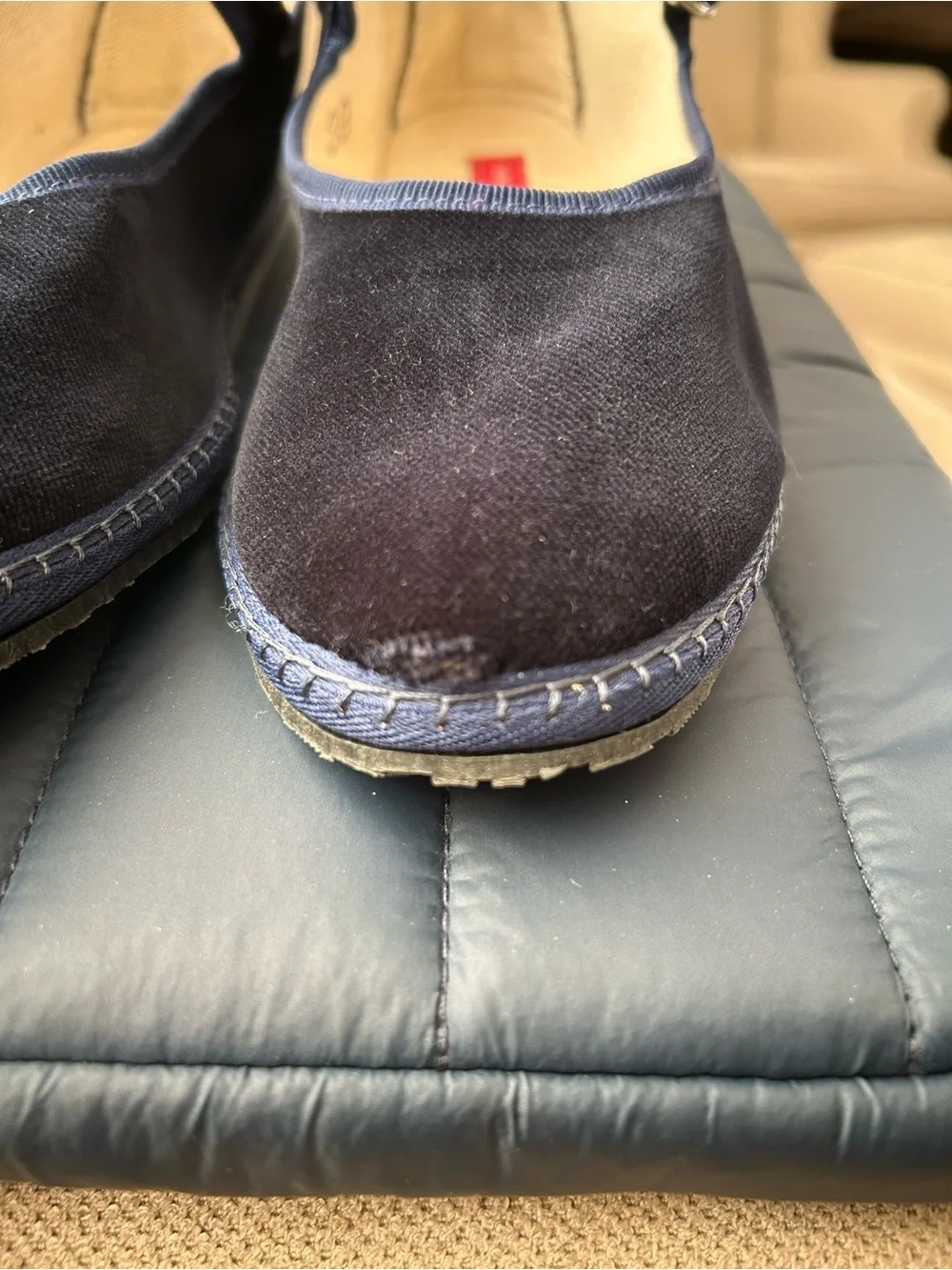 Delfina velvet Mary Janes from Vibi Venezia in Navy Blue